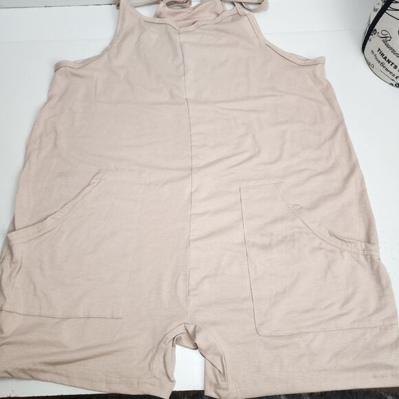 Women's Beach Sleeveless Casual Loose Short Jumpsuits Overalls w/ Pockets Size M - Picture 4 of 7